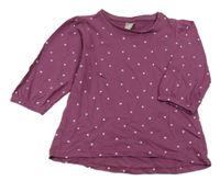 Slivkové tričko so srdiečkami little kids