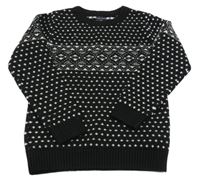 Černo-bílý vzorovaný svetr Next