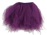 Fialová tylová sukňa