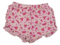 Svetloružové teplákové kraťasy s melónmi Matalan