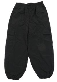 Černé šusťákové cuff kalhoty s kapsami George