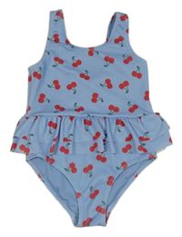 Svetlomodré jednodielne plavky s třešněmi Primark
