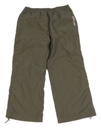 Khaki šušťákové outdoorové crop nohavice s nápisom TCM