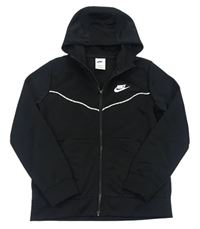 Černá propínací mikina s logem a kapucí Nike