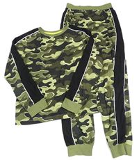 Kaki-čierne army pyžama Next