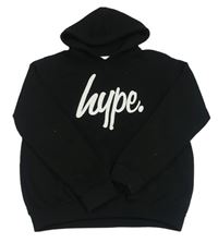 Černá mikina s logem a kapucí Hype