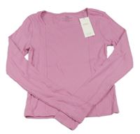 Nové - ružové rebrované crop tričko M&S