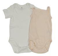 2x - Bílé + broskvové body 
