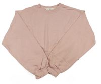 Svetloružová crop mikina H&M