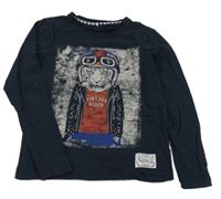 Tmavomodré triko s tygrem Name it