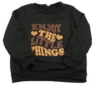 Čierna mikina s nápisom