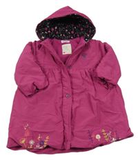 Ružová šušťáková zimná parka s kapucňou Petits