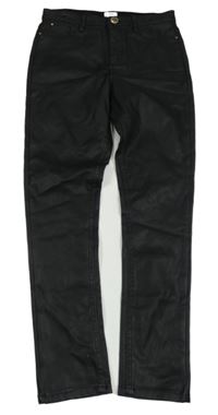 Čierne koženkové tregíny River Island