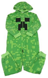 Zelená vzorovaná tepláková kombinéza s kapucí - Minecraft