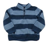 Tmavomodro-modrá pruhovaná fleecová mikina M&Co.