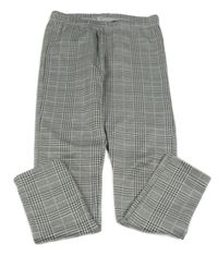 Čierno-biele kockované legíny Y.F.K.