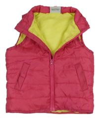 Růžová šusťáková prošívaná zateplená vesta Topolino