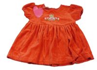 Nové - Červené sametové šaty s kočkou Ladybird