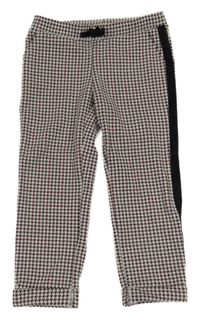 Bielo-vínovo-čierne vzorované tregíny s prúžkami C&A