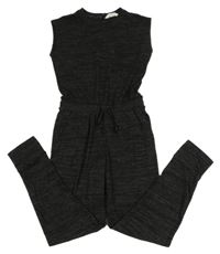 Tmavosivý melírovaný úpletový overal H&M