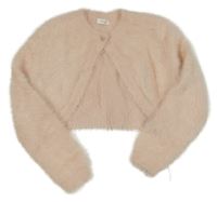 Svetloružové chlpaté svetrové bolerko Next