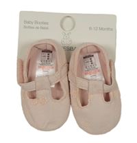 Nové - Světlerůžové plátěné capáčky s kytičkami Dunnes vel. 17