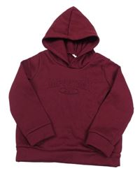 Vínová mikina s 3D nápisom a kapucňou