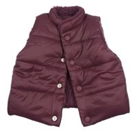 Švestková šusťáková prošívaná zateplená vesta George 