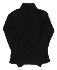 Čierne trblietavé rebrované tričko s rolákom F&F