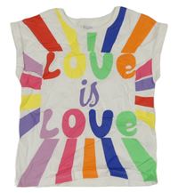 Biele tričko s nápisom a potlačou Tu