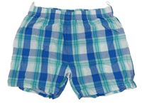 Modro-zeleno-biele kockované plátenné kraťasy C&A