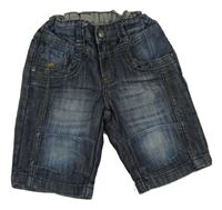 Tmavmodré rifľové kraťasy s vyšúchaním C&A