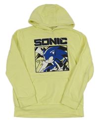 Žlutá mikina se Sonicem a kapucí 