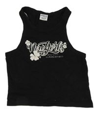 Čierny crop top s nápisom Page One Young