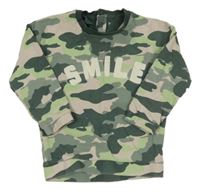 Kaki-svetloružová army mikina s nápisom M&S