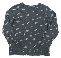 Sivé tričko s vesmírom H&M