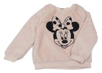 Nové - Broskvová huňatá mikina s Minnií H&M