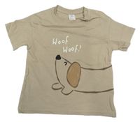 Béžové tričko s psíkom H&M