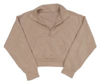 Staroružová crop oversize mikina s klokankou Primark