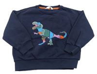 Tmavomodrá oversize mikina s dinosaurom M&S
