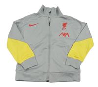 Světlešedo-žlutá funkční fotbalová propínací mikina L.F.C. Nike