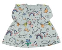 Svetlomodré teplákové šaty s obrázkami George