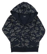 Tmavomodrá prepínaci mikina s dinosaurami a kapucňou zn. PRIMARK
