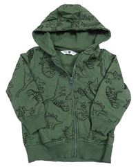 Khaki prepínaci mikina s dinosaurami a kapucňou zn. V BY VERY