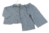 Nové - 2Set - Námořnicky modro-biela pruhovaná rifľová bunda + cargo crop rifle Next