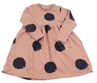 Pudrové bodkovaná é teplákové šaty GATO