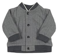 Tmavošedo-bílý melírovaný vzorovaný podšitý bomber Nutmeg