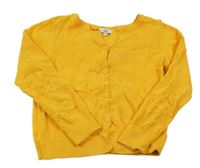 Horčicový perforovaný prepínaci crop sveter jbc