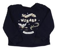 Tmavomodrá mikina s Hedwigou - Harry Potter