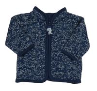 Tmavomodro-bílá melírovaná pletená propínací mikina Ergee